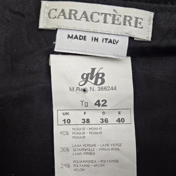 Caractere Mohair Wool Blend Mini Skirt, Made in Italy, Black, Size‎ UK 10 US 12 - Picture 5 of 10